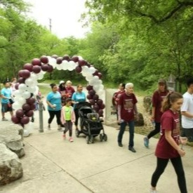 Attendees cross the start line at the 2019 San Antonio Oral Cancer Walk.