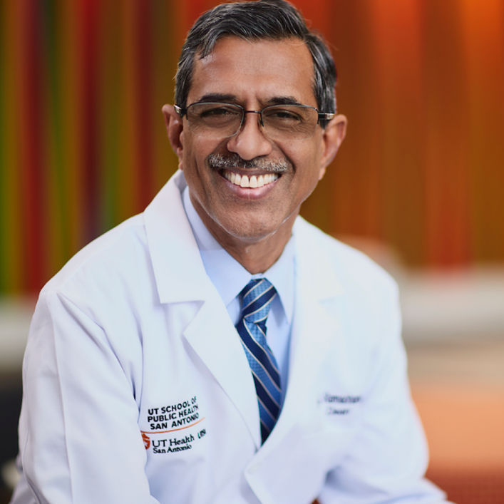 Headshot of Dr. Vasan Ramachandran in his white coat.